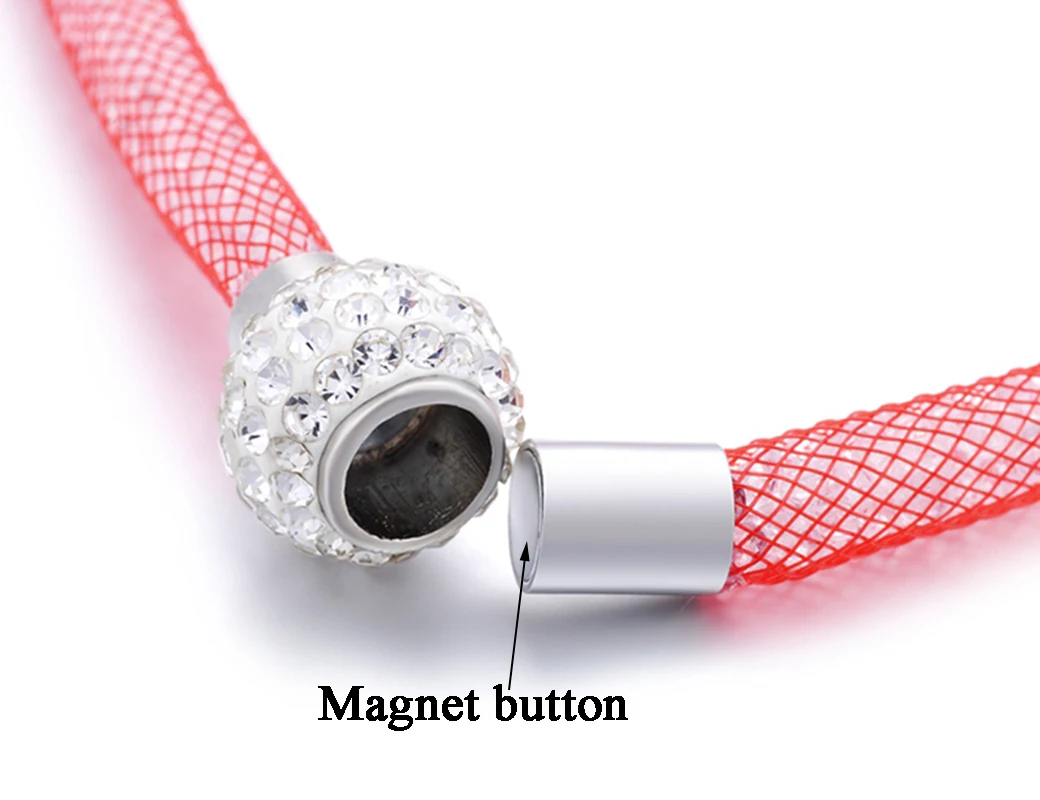 10pcs/lot Wholesale 18mm Interchangeable Crystal Necklaces for Women DIY 6 Colors Magnet Clasp Ginger Snap Button Jewelry