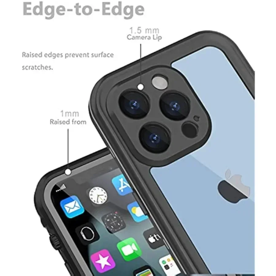 Pro Max Waterproof Shockproof Dustproof Phone Case with Screen Protector - Full Body Protective Cover