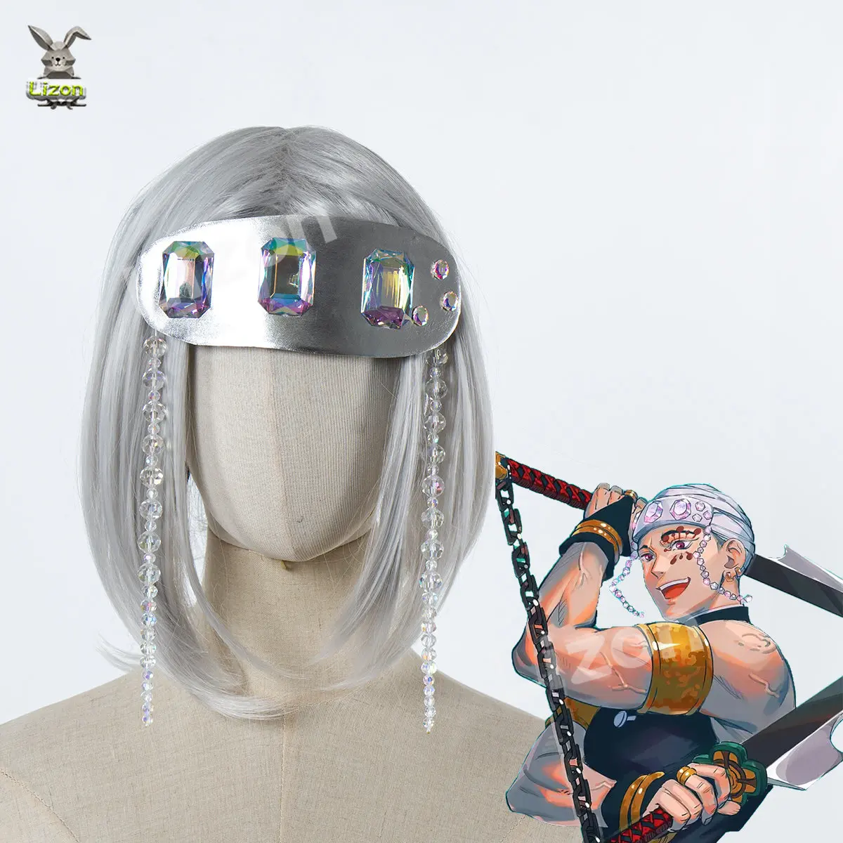 Demon Slayer Kimetsu No Yaiba Uzui Tengen Cosplay Headwear Props ...