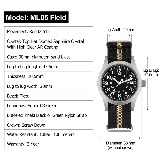 新品未使用 Militado ML05 VH31ミリタリー38mm 51DdFqZZeXL._UY1000_.jpg
