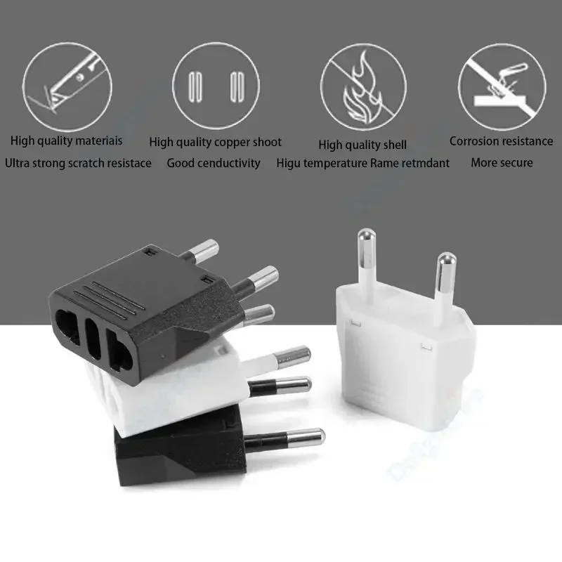 EU Plug Adapter 250V 6A EU To KR Plug Converter US To Euro Israel Travel Power Adaptor Korea Converter Sockets AC Outlet plug adapter