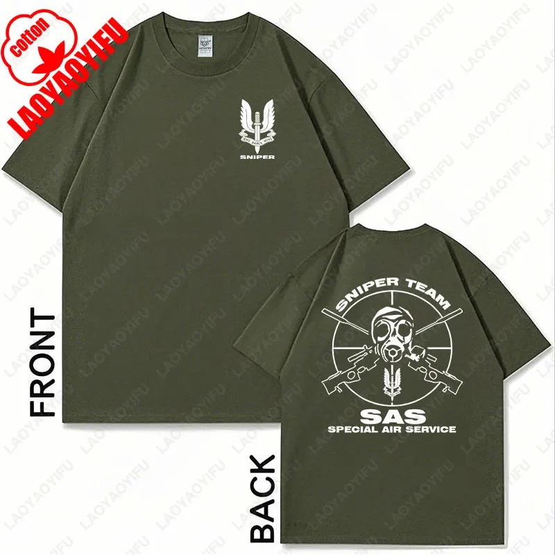 Elite Sniper Men's Cotton Tee - Short Sleeve Casual Military-Inspired Shirt