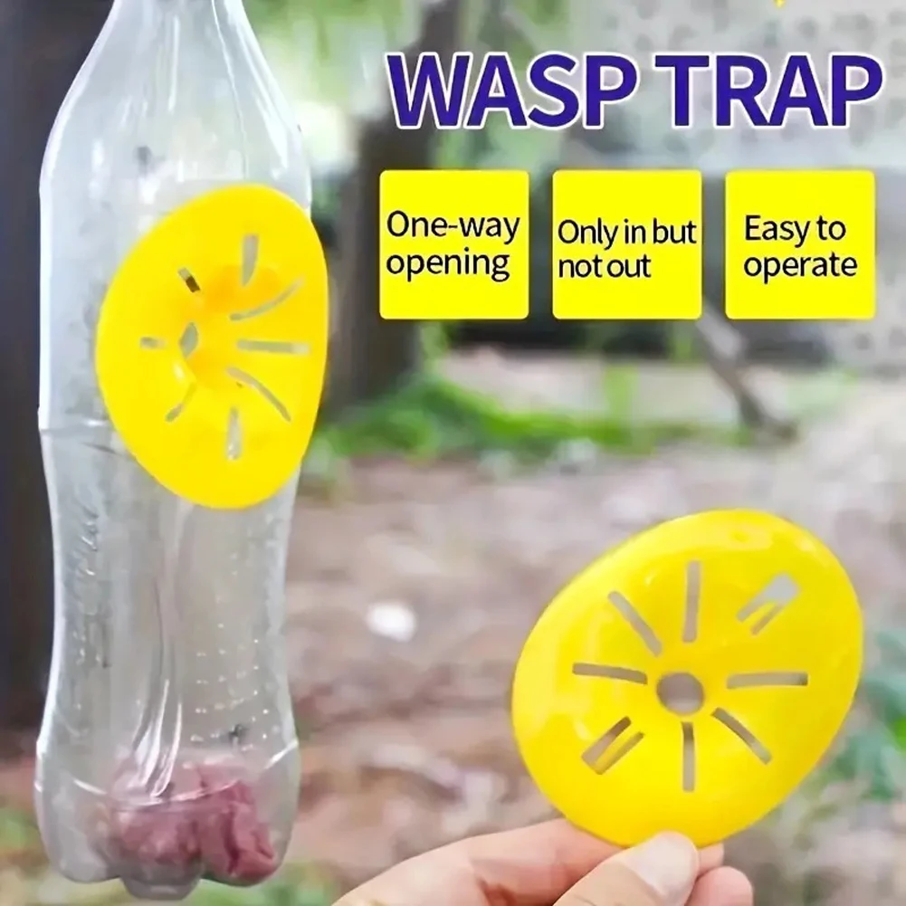 Reusable Yellow Plastic Bee Trap for Garden Pest Control