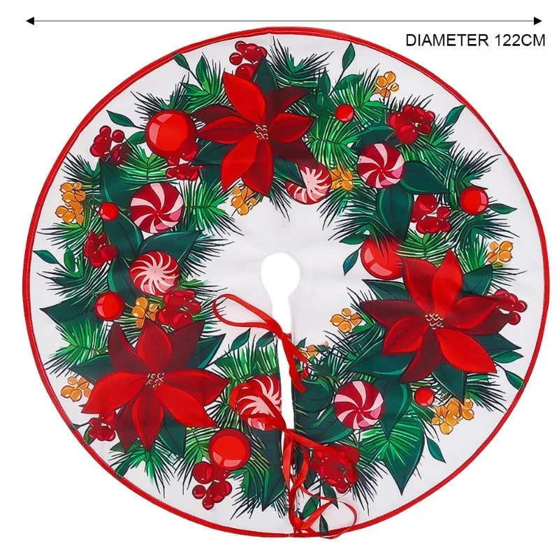 EVANEM 48 inch kerstboom rok met kwastjes varkens eten ijs boom mat kwastje decoratie kerstboom rok kerstboom cover voor Nieuwjaar festival vakantie feest decor