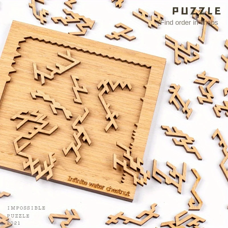 Enigmatic Challenge: Mind-Bending Clear Wooden Jigsaw Puzzle