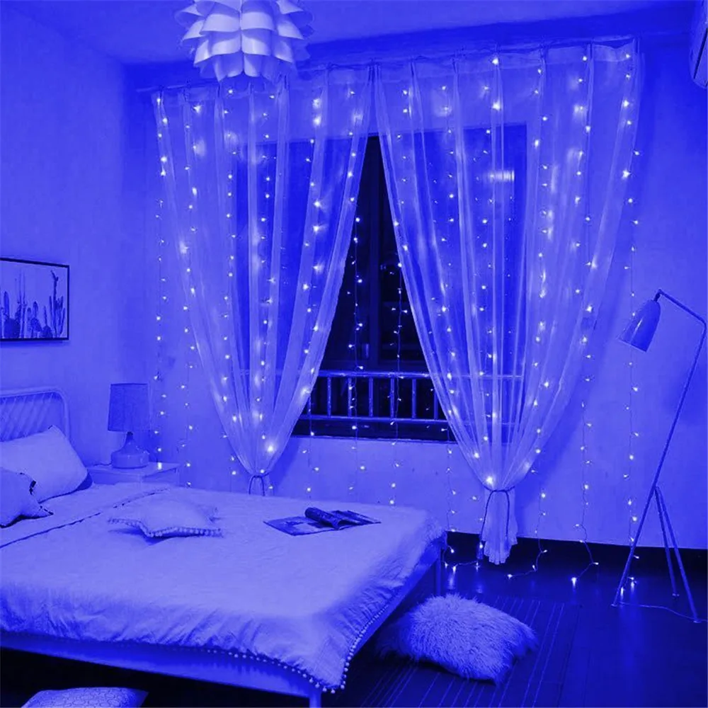 thumbnail image 1 of Noel Wedding Home Party Holiday Decoration Christmas Light 8 Mode USB Curtain String Lights Yard Fairy Light LED Bedroom Light, 1 of 5