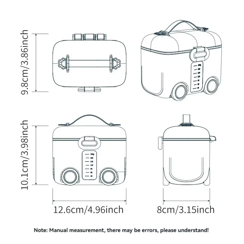 Baby Milk Powder Box with Four Compartments, Rotatable Formula Dispenser, Portable Milk Powder Container for Baby