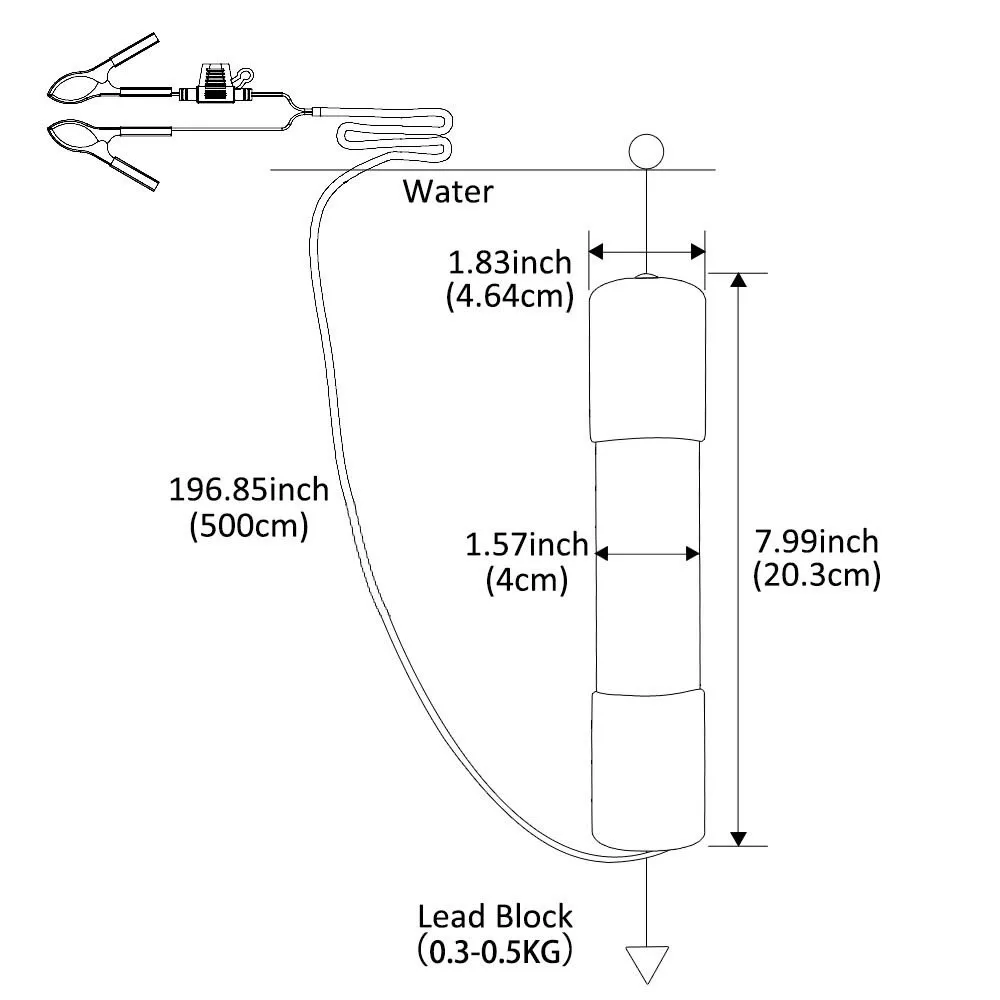 새로운 고출력 LED 30W 50W 낚시등, 물고기 유인등, 12V 24V 수중등, 얼음낚시등