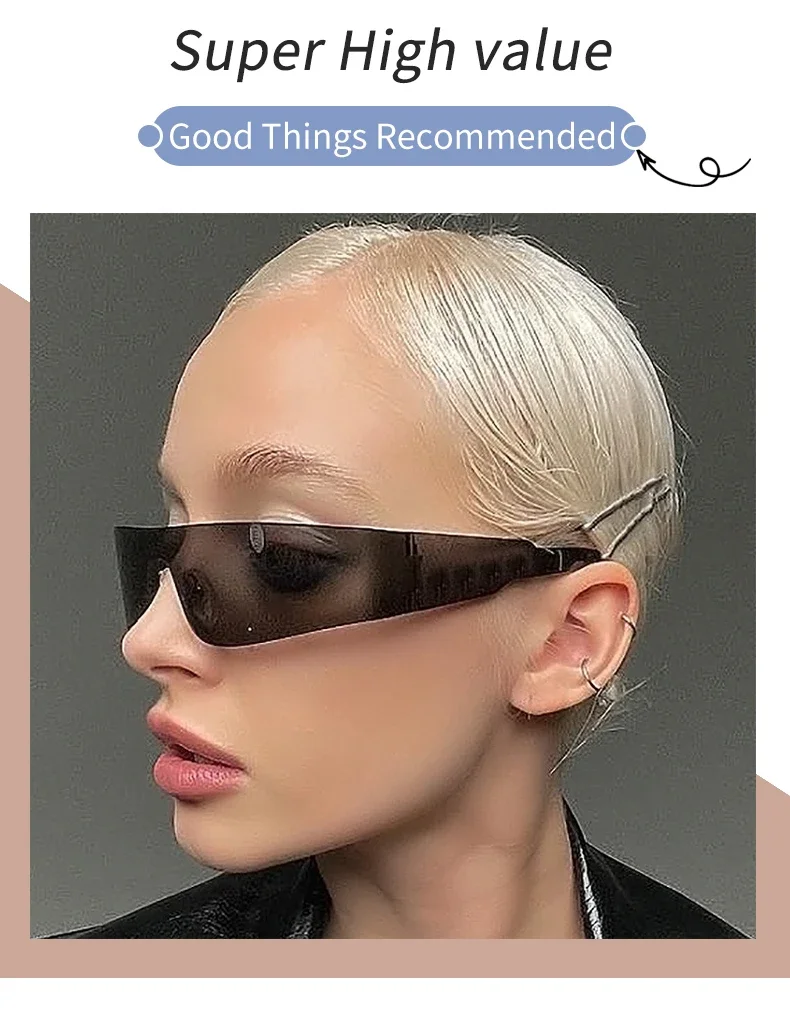 Rimless Punk Sunglasses - Trendy UV400 Shades for Men and Women