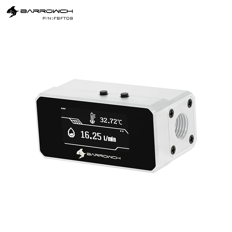 Barrowch-medidor de Temperatura de Fluxo em Tempo Real Sistema de Refrigeração de Água Display Digital Oled Alarme de Monitoramento de Temperatura Fbft08 - Imagem 2