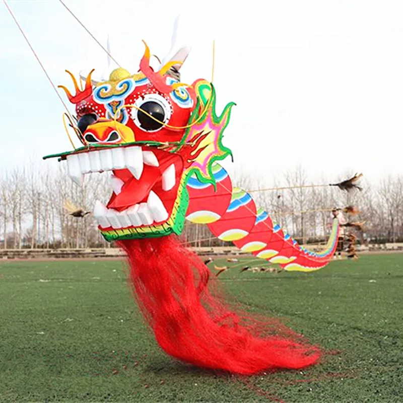 Grand Cerf-volant Traditionnel Chinois 25 Mètres Avec Ligne, En Papier De Soie Et Bambou