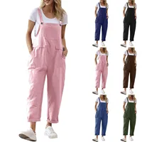 Women Jumpsuits Casual Comfortable Women Pants Solid Color Pocket Jumpsuit Spring Summer Button Jumpsuit Ropa de mujer ofertas - Image 2