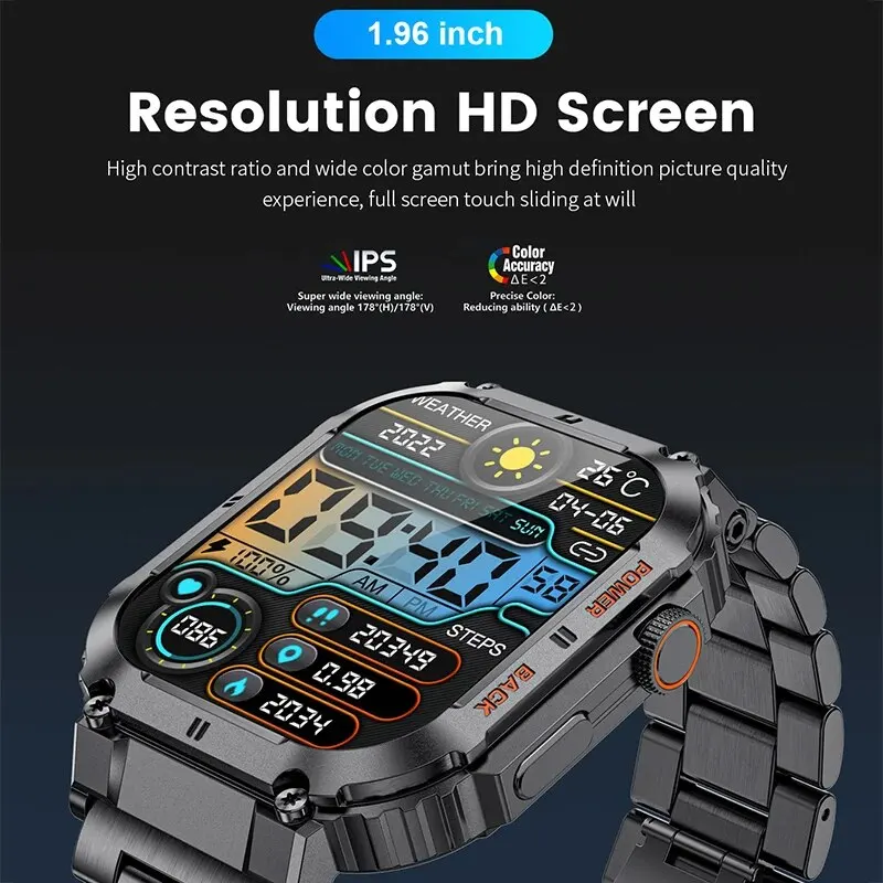 SMARTWATCH UOMO MILITARE Con Chiamate Bluetooth, 1.53'' IPS Orologio SMARTWATCH UOMO MILITARE Con Chiamate Bluetooth, 1.53'' IPS Orologio