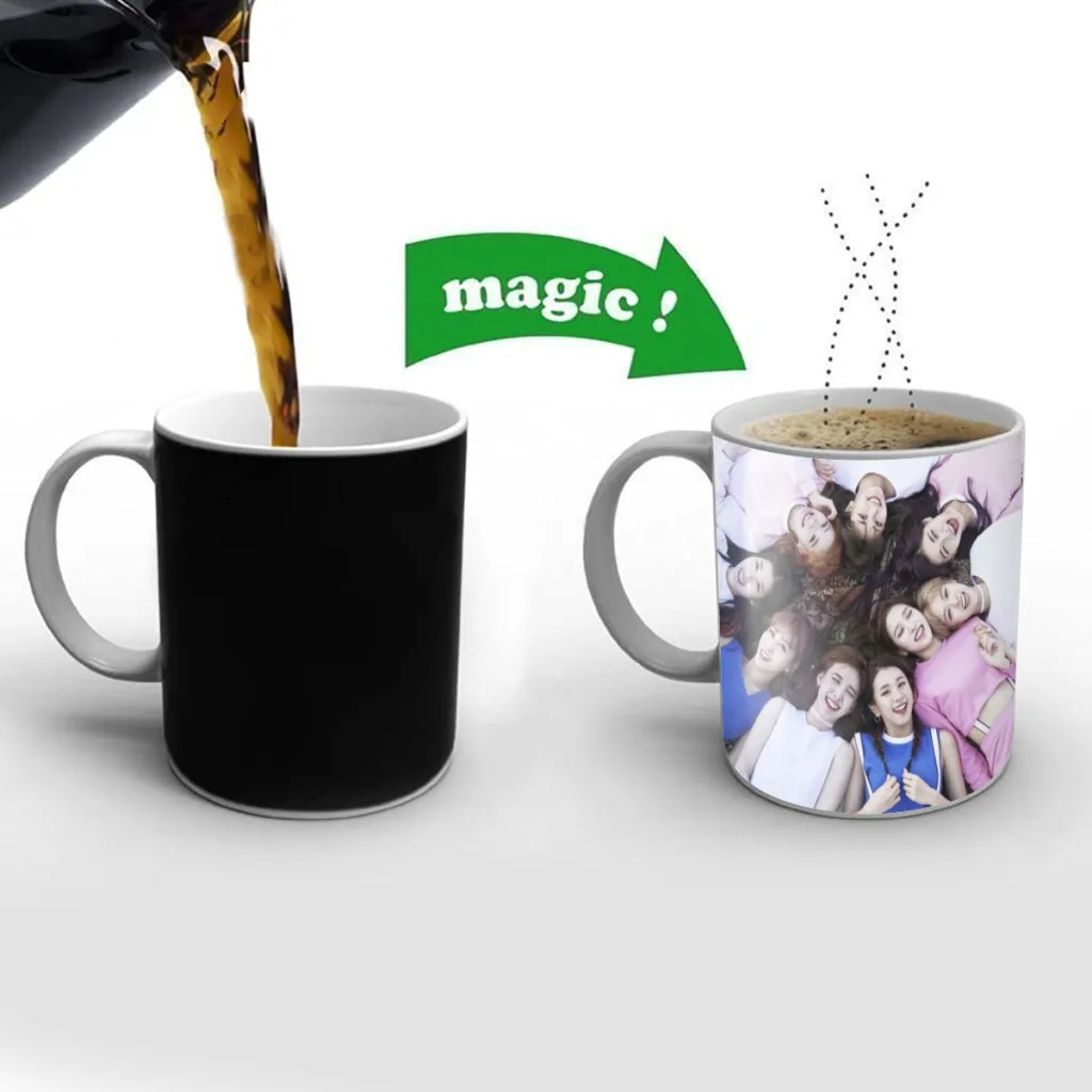 

Music-TWICE-Girls Ceramics Coffee Mugs Thermal Color-changing Gifts Drinkware Coffeeware