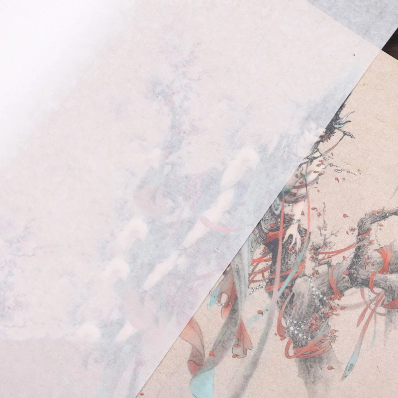 Chinese Handmade Ripe Xuan Rice Paper Ink Special Gongbi Painting Ultra-Thin Cicada Copy Calligraphy Line Drawing Small Regular