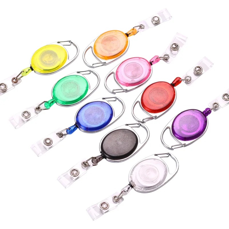 Fashion Retractable Badge Reel Alloy Plastic Unisex Id Card Work Badge  Lanyard Name Tag Card Holder Key Ring Chain Clips - Card & Id Holders -  AliExpress