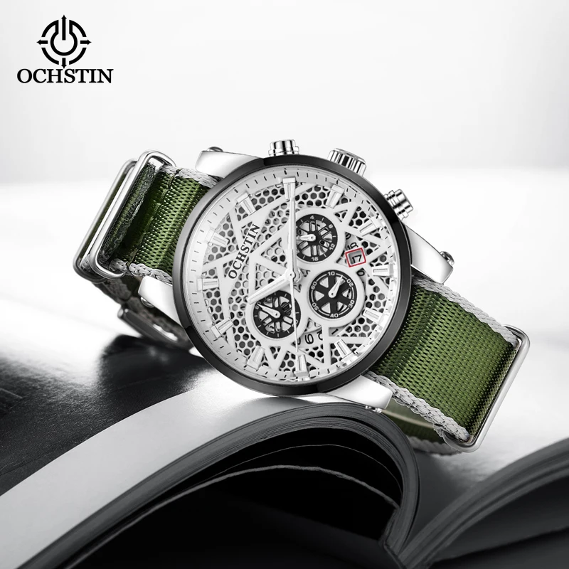 New OCHSTIN 2024 Atmospheric fashion models multi-function quartz movement waterproof wristwatch men's quartz watch