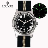 RDUNAE Retro Military Watch Quartz Movement 316L Stainless Steel K1 Mineral Glass Japan Super Luminous Sport Men Watch 1