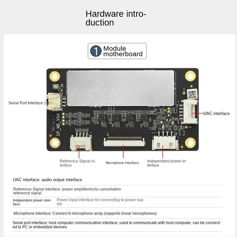 Far-Field Microphone Ring Array Module ROS 6-Microphone Voice Board 6-Microphone Positioning Navigation