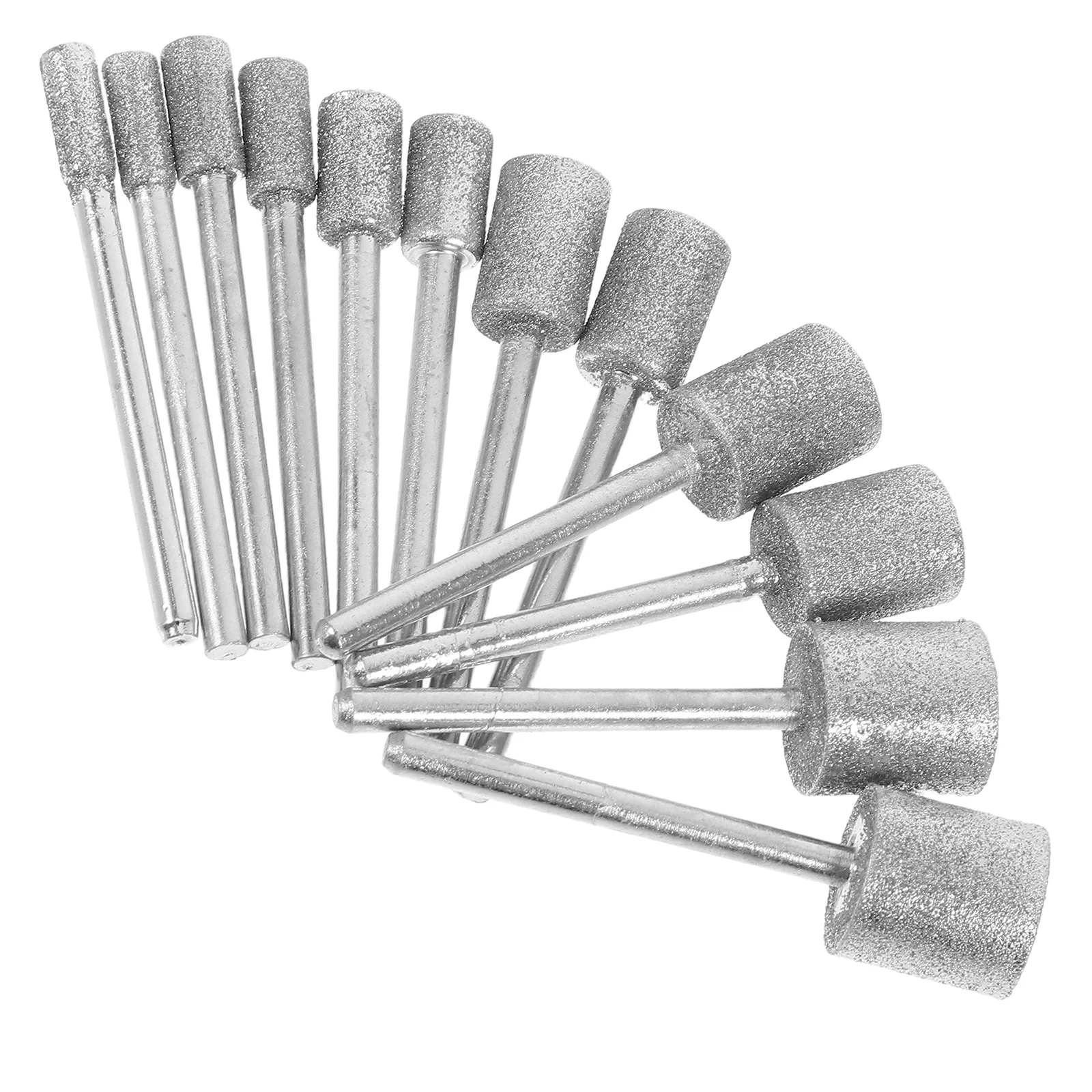 12 Pcs Diamond Grinding Head Drilling Bit Replacement Suite Silver Alloy Carving Bits
