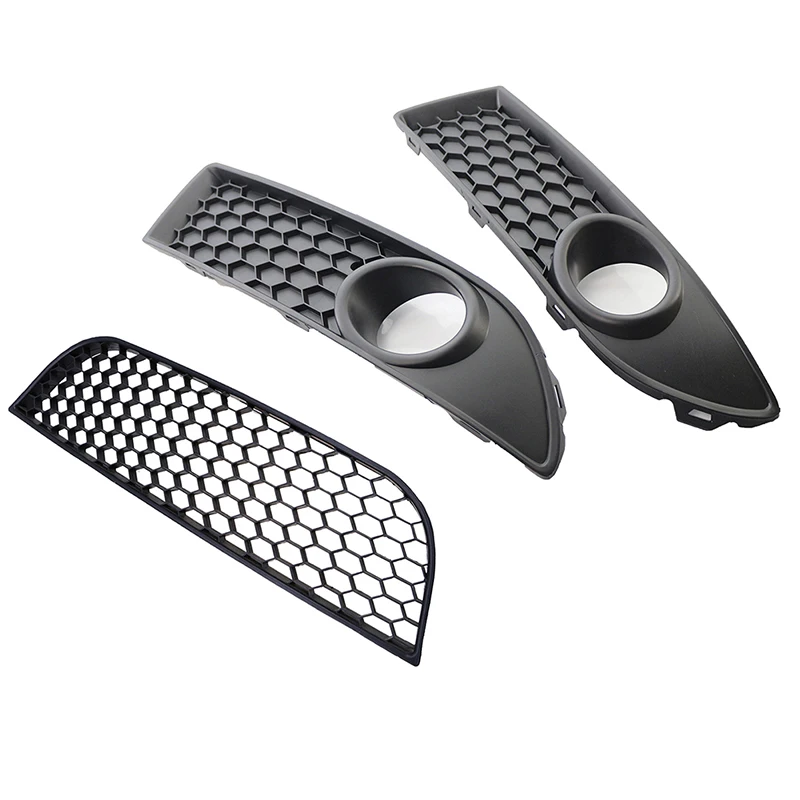Car Front Lower Bumper Grille Fog Lights Cover Grills Caps for VW Polo MK4 9N3 2005-2009 Facelift Grilles Auto Exterior Parts