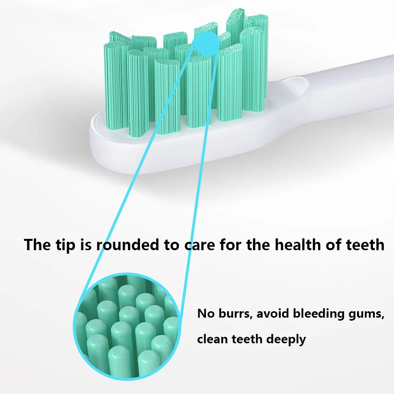 6/8PCS For XIAOMI MIJIA T300/500 Replacement Brush Heads Sonic Electric Toothbrush Vacuum DuPont Soft Bristle Suitable Nozzles