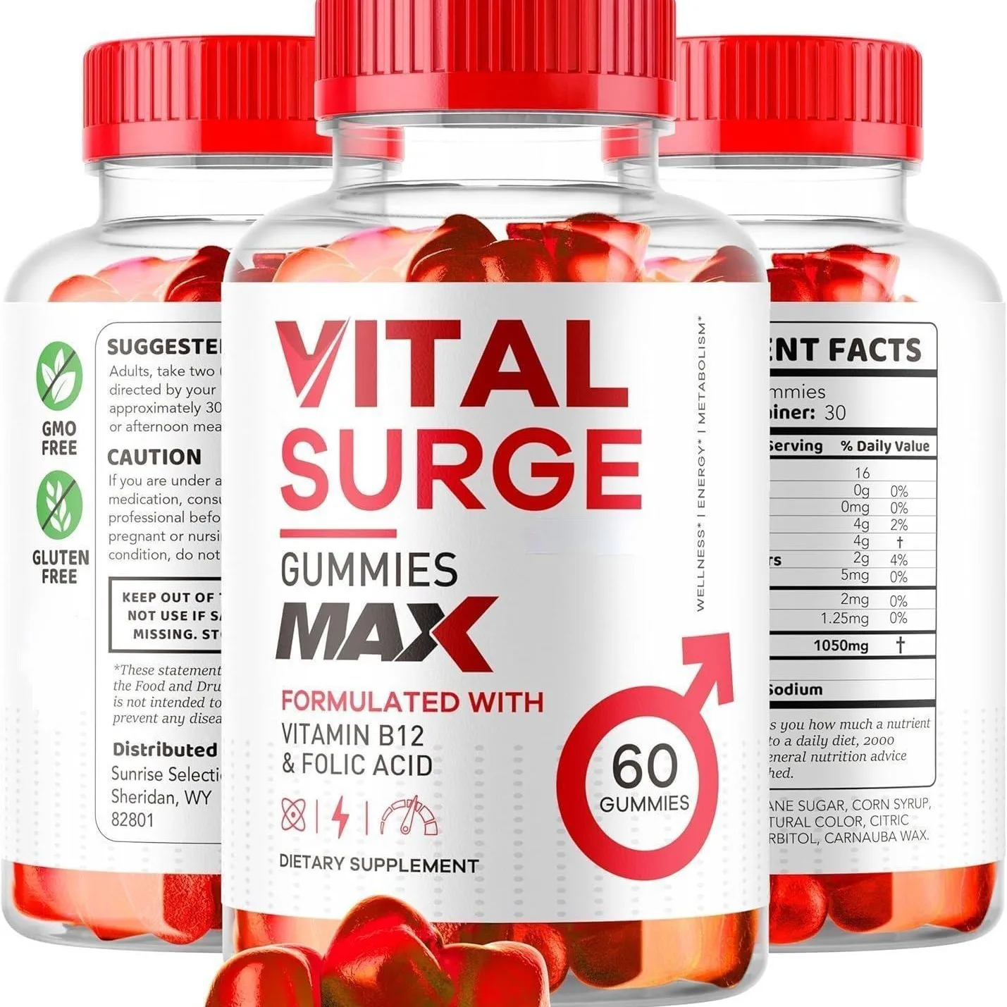 Acv Vital Surge Gummies Formulated With Vitamin B12 & Folic Acid Help Men Maintain Strength, Endurance, And Vitality