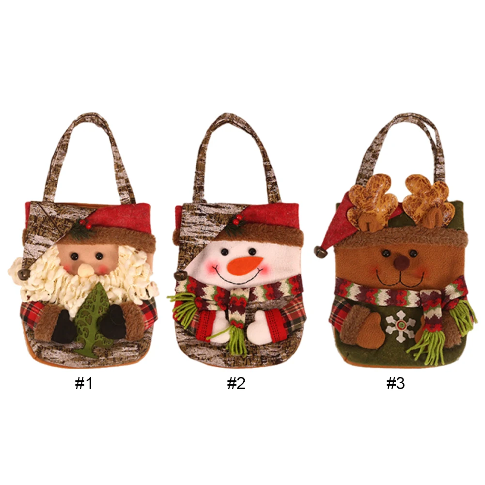 Christmas Cartoon Candy Bag with Handle for Holiday Decoration