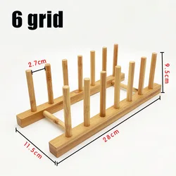 Wooden Multifunctional Kitchen Organizer and Dish Rack (6 grid)