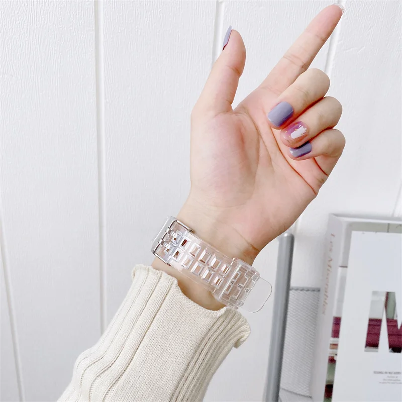 Transparent Silicone Strap and Protective Case Replacement Bracelet