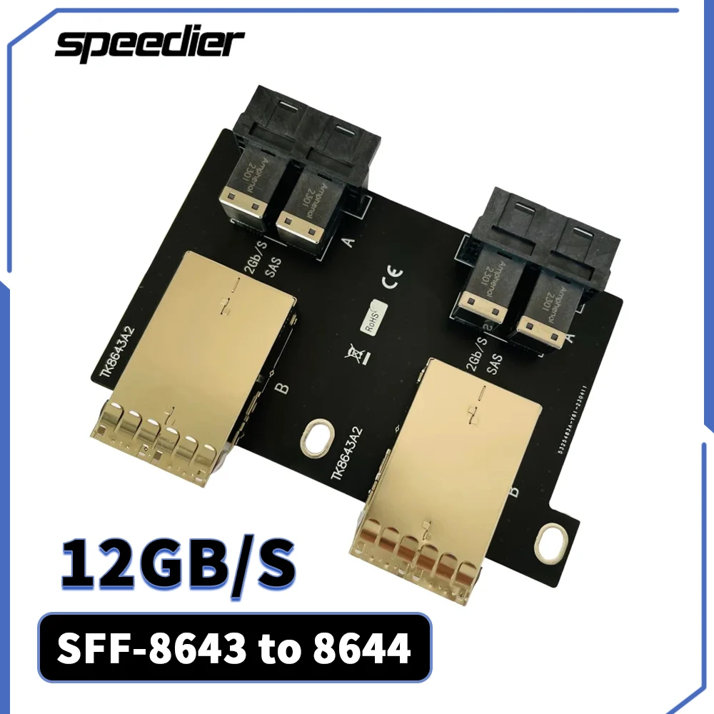 

HD Mini SAS SFF-8643 To SFF-8644 4-портовый адаптер Карта встроенный внешний сервер jino высокоскоростной 12 Гб/с SFF 8643 8644