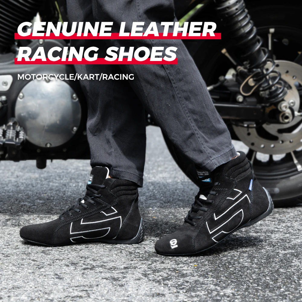 Motorcycle Karting Car Shoes Boots Men Motocross Unisex Racing Sport Club Exercise Sneaker Professional Fluff ATV UTV Cowhide