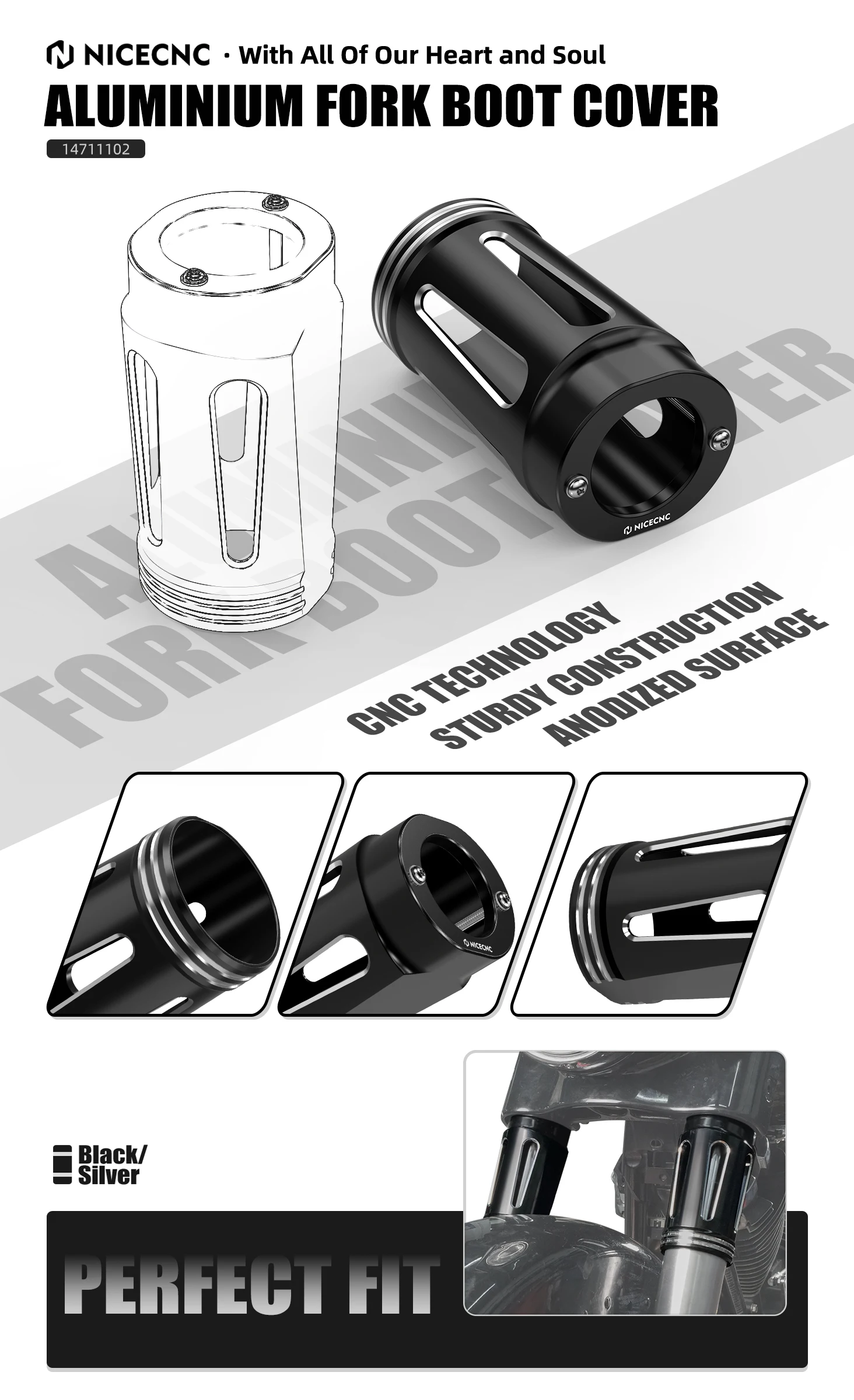 Für Harley Street Glide Road Glide/Special 2015-2023 Gabel Rohr Gabel Boot Abdeckung Für Harley Road King Electra Glide Ultra Limited – Detail 1