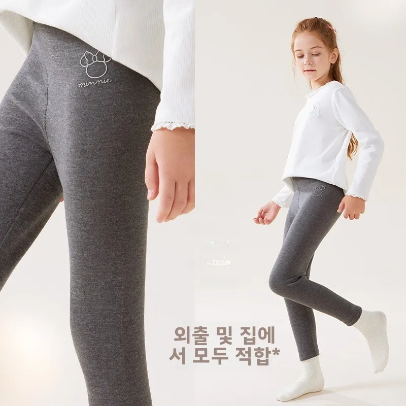 디즈니 걸스 써멀 타이츠 어린이용 패셔너블한 따뜻한 바지 하의 레깅스 가을 봄 긴 바지 큰 어린이 의류