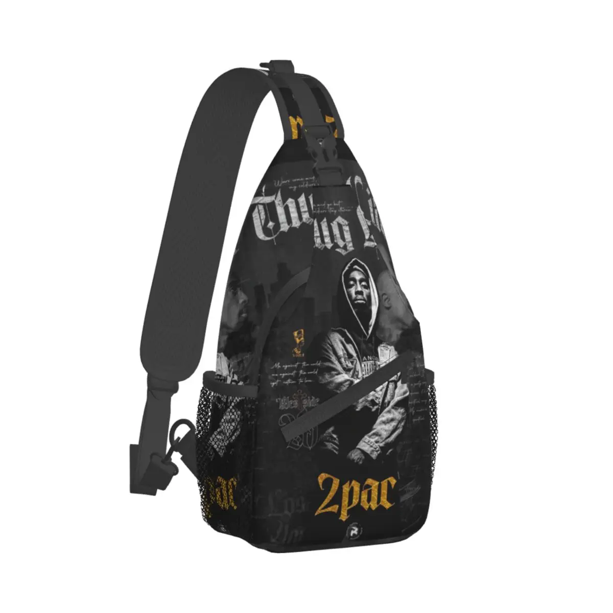 

Tupac 2PAC 90s Rap Music Crossbody Sling Bags Small Chest Bag Shoulder Backpack Daypack for Hiking Travel Cycling Pack