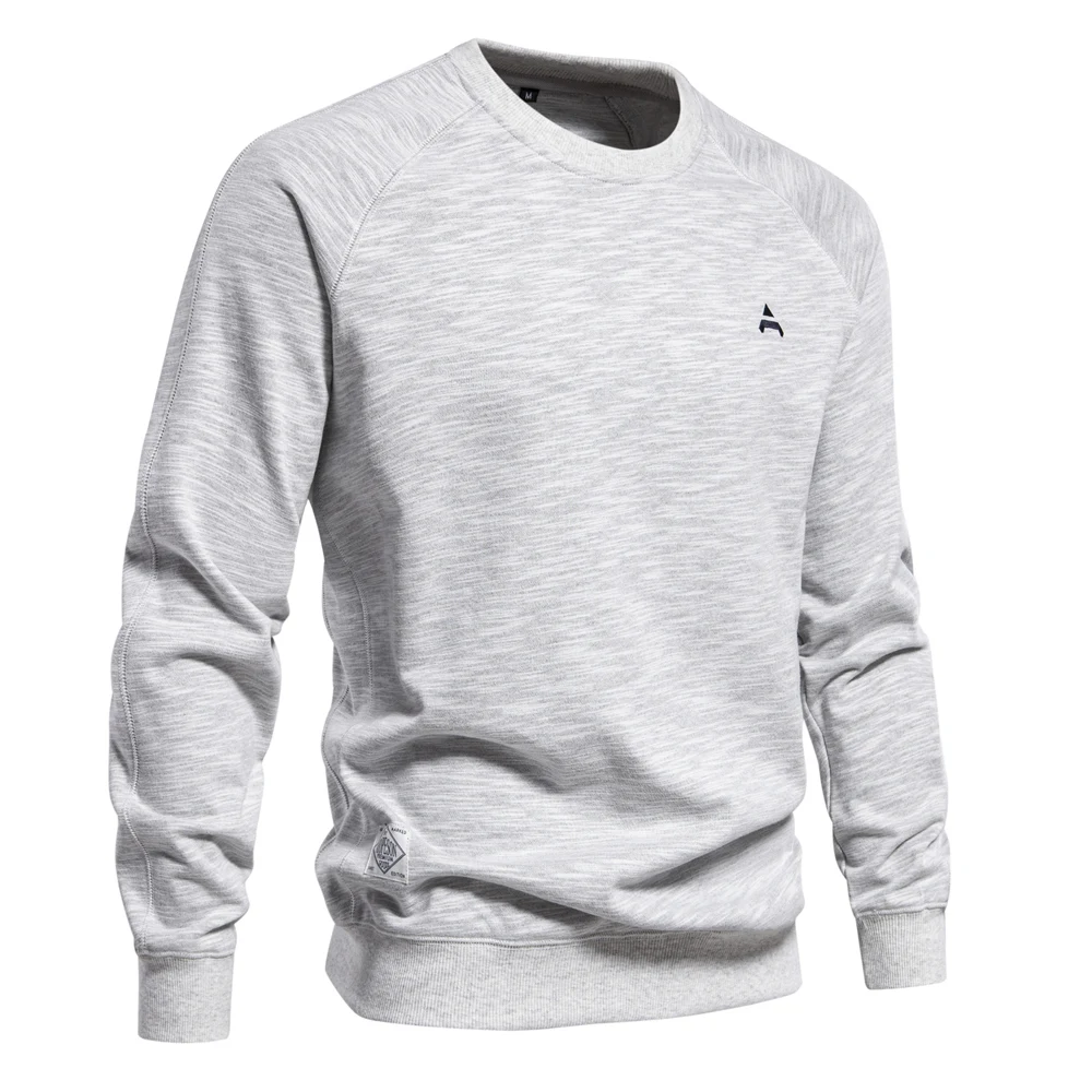 thumbnail image 1 of 2024 Nueva sudadera de mezcla de algodón de primavera para hombres, jersey de cuello redondo con diseño deportivo informal para hombres, 1 of 5