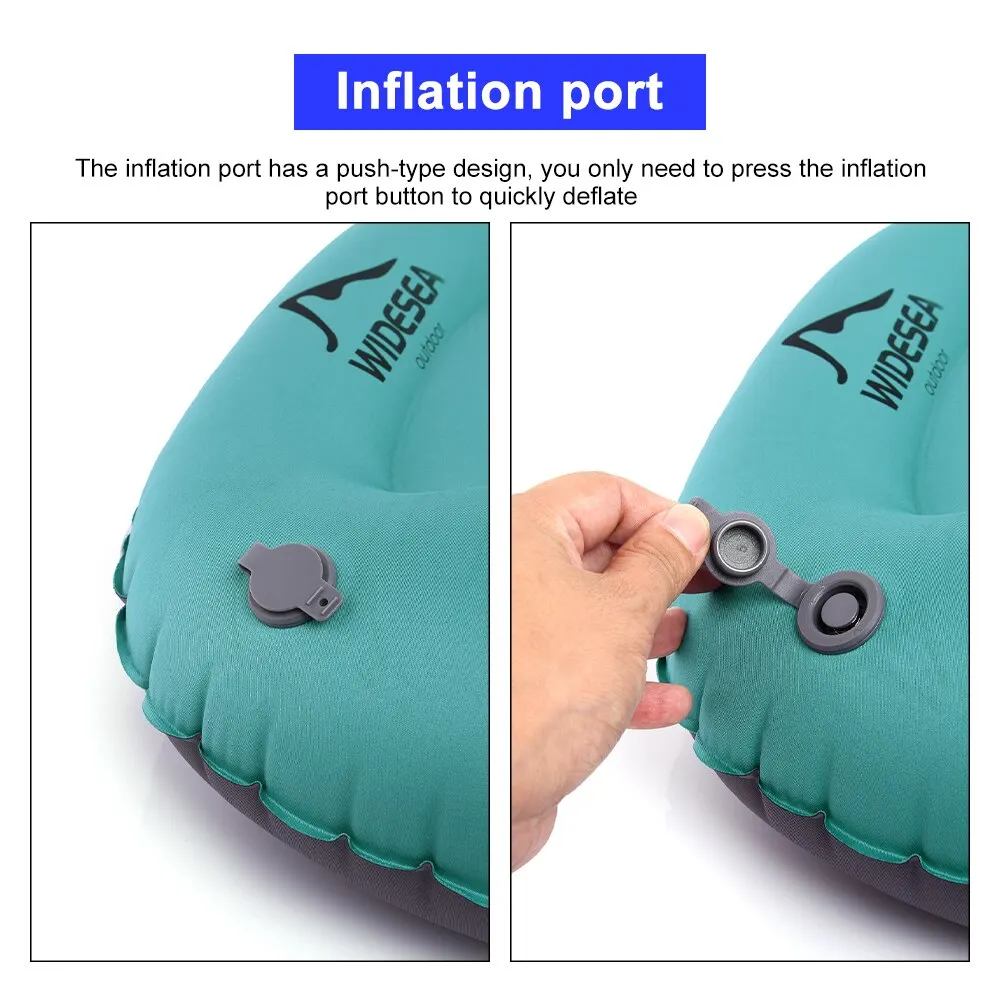 Widesea Portable Inflatable Camping Pillow, Compressible Folding Air Cushion for Outdoor Sleeping 5