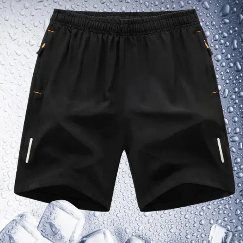 Sport Shorts Summer Ice Silk Quick Dry Cropped Men's Athleisure Loose Breathable Beach Plus Size