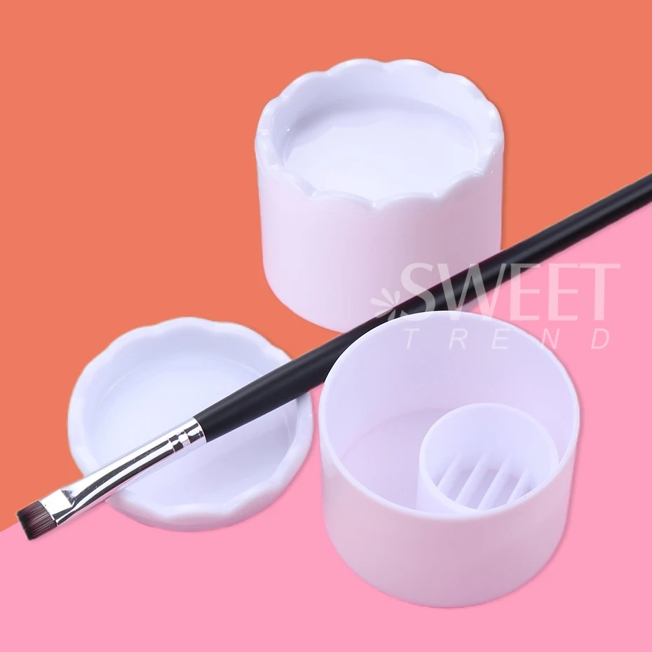 Nail Art Wash Pen Cups Brush Cleaner Plastic Holder UV Acrylic Gel Pen Pot Cleanser Cup Washing Cup Nail Brush Holder Tools