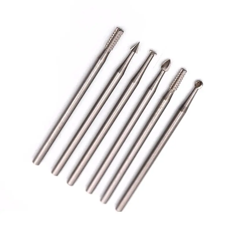 6pcs/set Microscopic Carving Milling Cutter Nut-carving Woodworking Mill Grinding-pit Engraving Nut Engraver Tool Tungsten Alloy 1 2 3 5 10pcs chisel woodworking cutter hand tool set wood carving knife diy peeling woodcarving spoon carving cutter