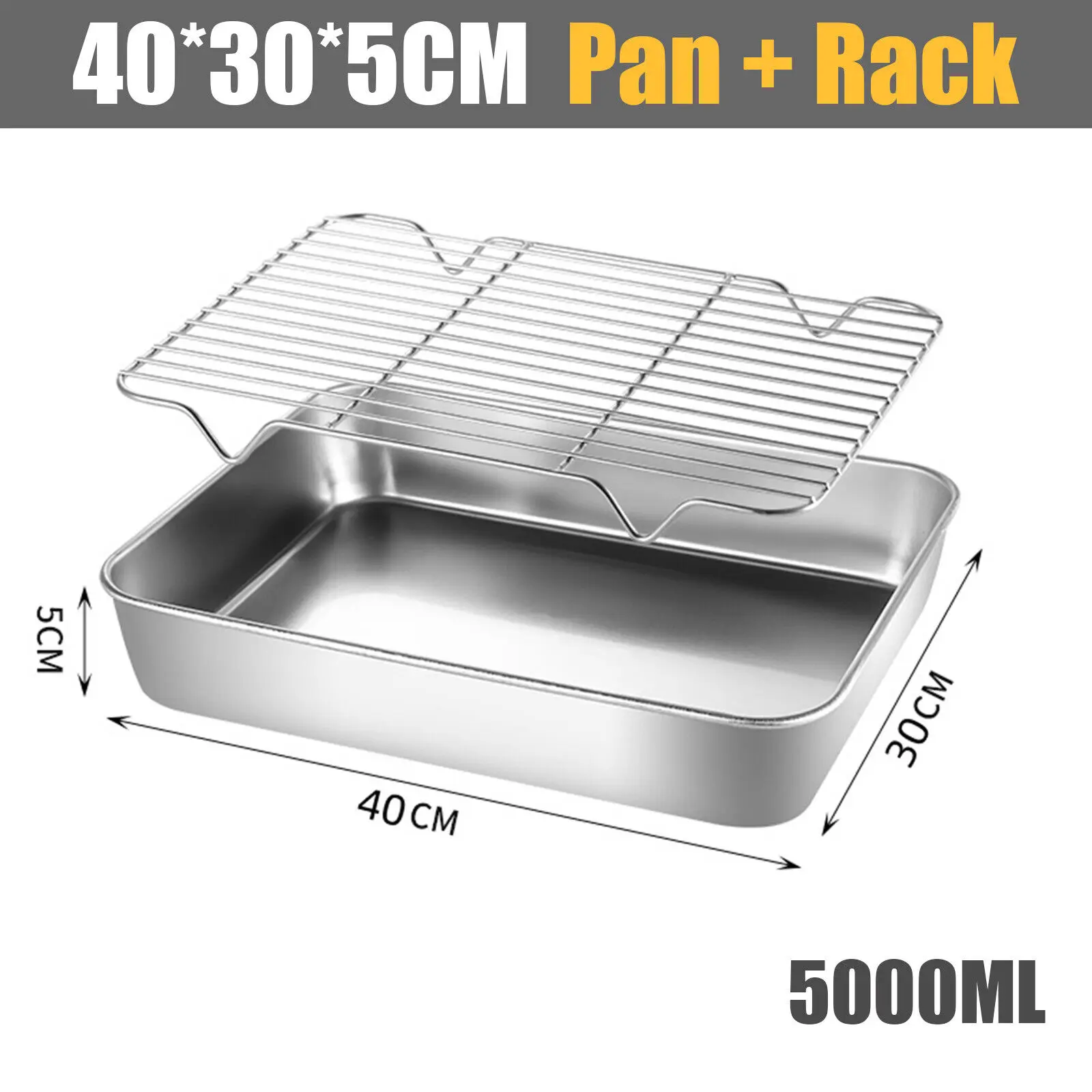Rectangular Storage Plates Stainless Steel Oven Baking Tray Oil Filter Pan Bakeware Grid Wire Cooling Rack Kitchen Utensils