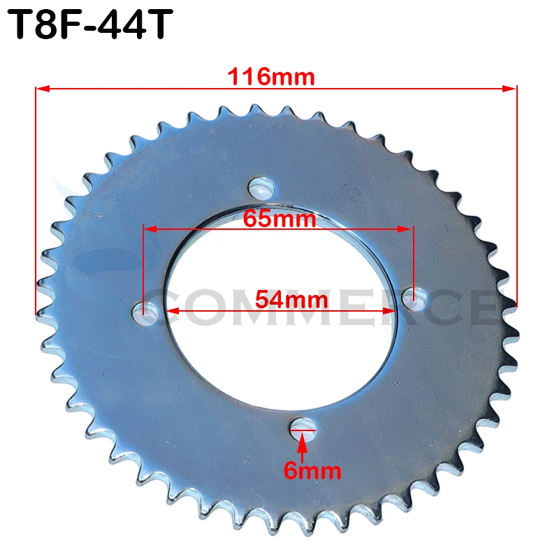 Electric Scooter Rear Wheel T8F 44T/54T 4 Bolt Sprocket Chain Drive Gear & Freewheel Adapter for Bicycle Pocket Pit Dirt Bike