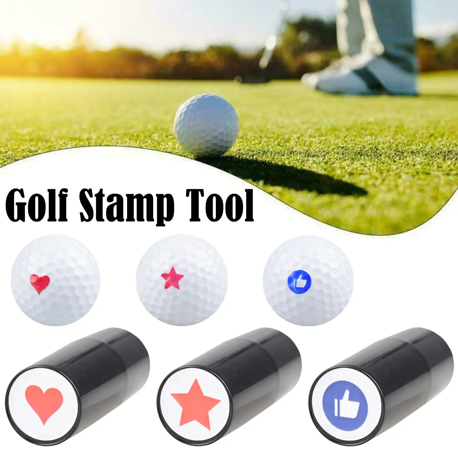 

Cute Golf Ball Stamper Long Lasting Funny Pattern Waterproof Ball 3 Impression Marker Mode Stamp Symbol N3C9