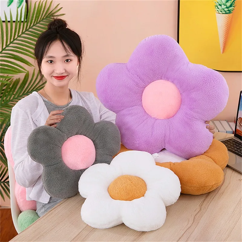 Chair Cushion Flower Plush Throw Pillow Soft Plant Living Bedroom Home Decor Sofa Cushions Birthday Gifts