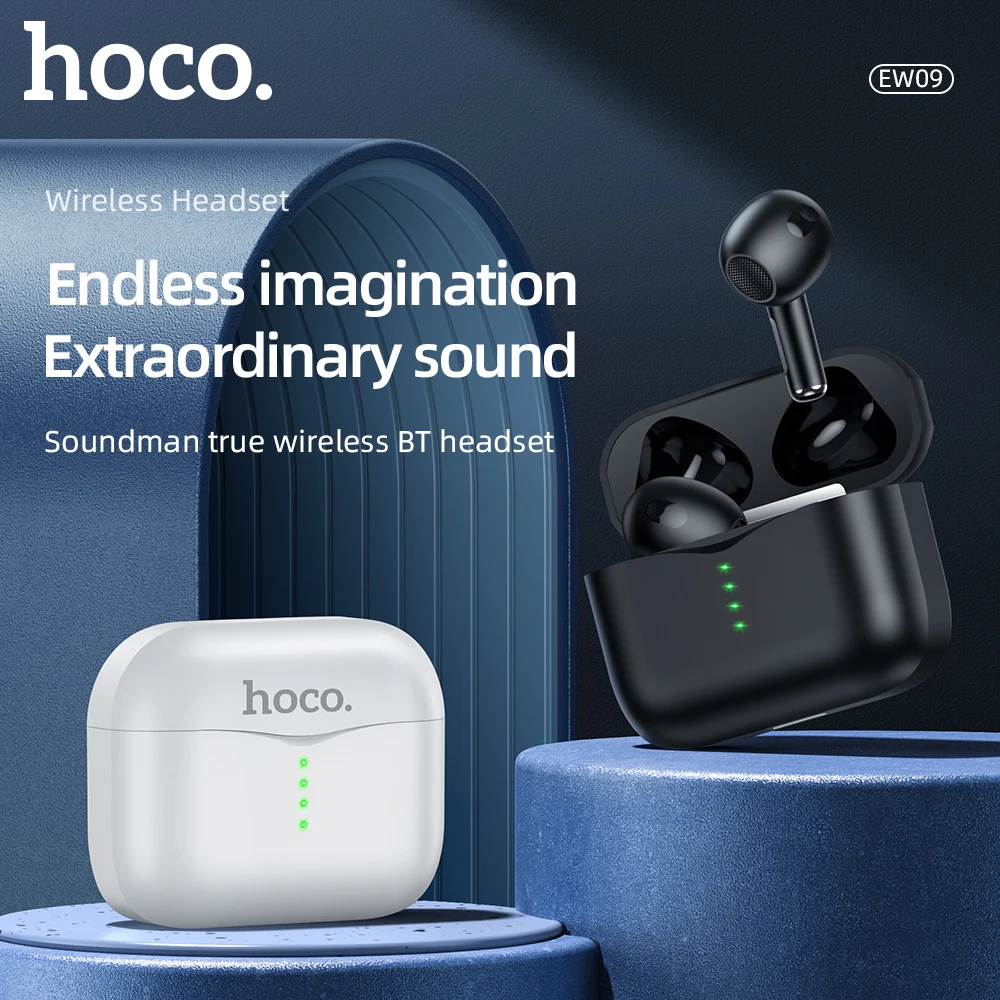 

Hoco EW09 Bluetooth 5.1 TWS Wireless Earphone Stereo Headset Earbuds With Mic In Ear Handsfree Music Earphones With Charging Box