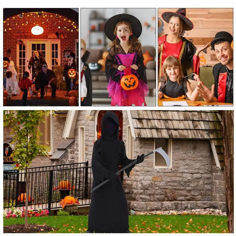 Halloween Costumes Cosplay Set for Boys Role Playing Death Costume Black Death & Red Fiend Dress up Clothes accessory