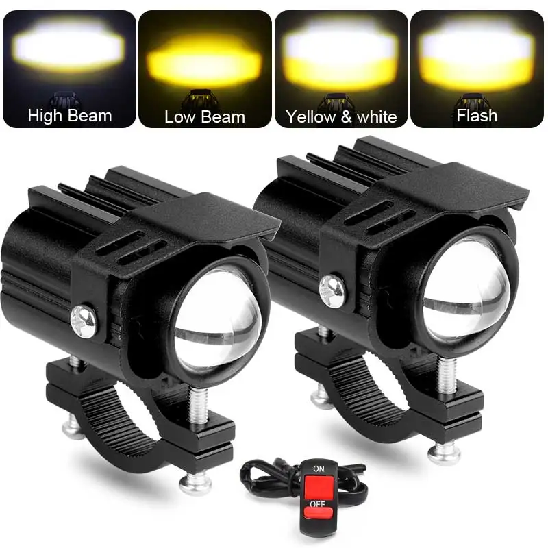 Motorcycle Led Headlight Spotlight Projector Lens Fog Light Auxiliary