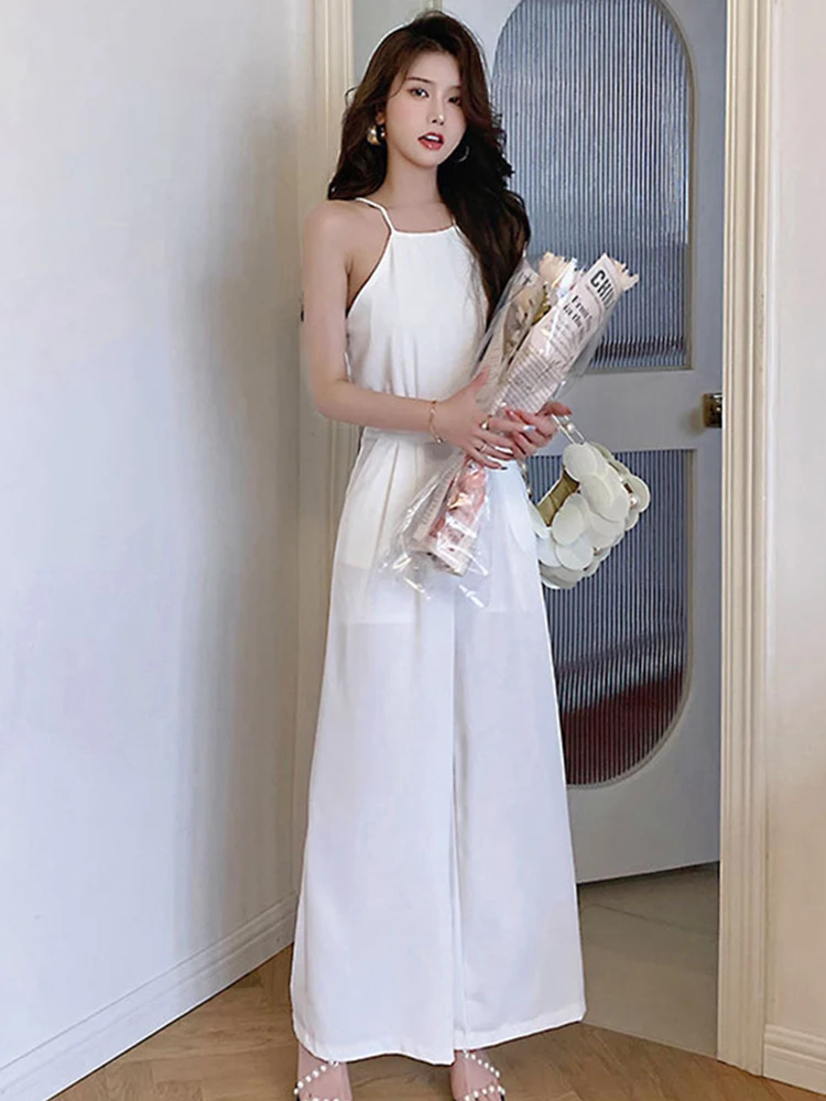 ジャンプスーツ パーティー 上品 ワイドレッグ ノースリーブ S~L ファッション夏ロングワンピースジャンプスーツエレガントな女性