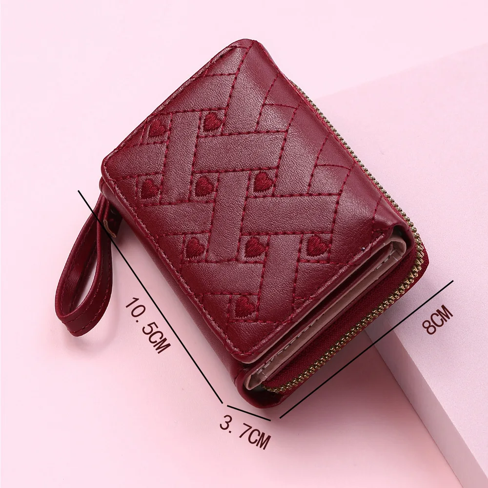 Mini Fashion Wallets Female PU Leather Wallet Ladies Purse Zipper Clutch  Bag Money Card Holder for Women Girl