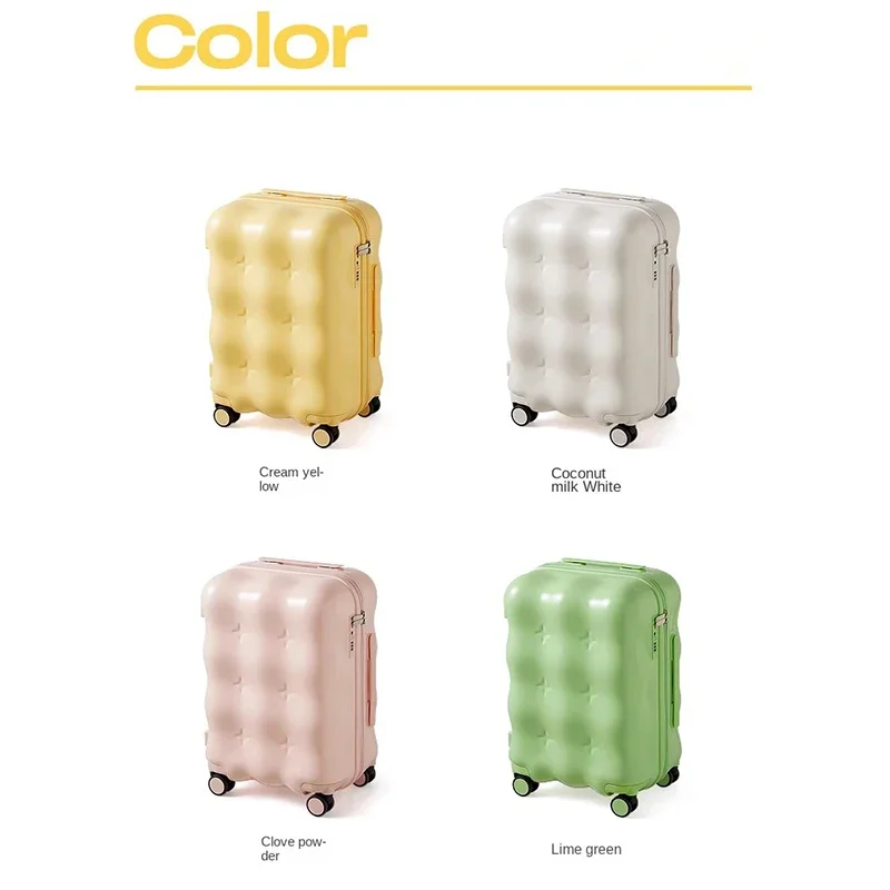 2023 New High-Value Trolley Luggage Student 24-Inch Large-Capacity Suitcase 20-Inch Cabin Case Universal Wheel Combination Lock